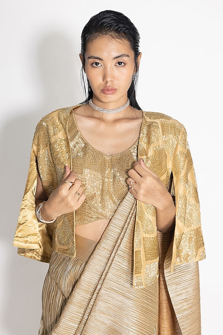 Gold Cotton Top by 431-88 By Shweta Kapur at Pernia's Pop Up Shop