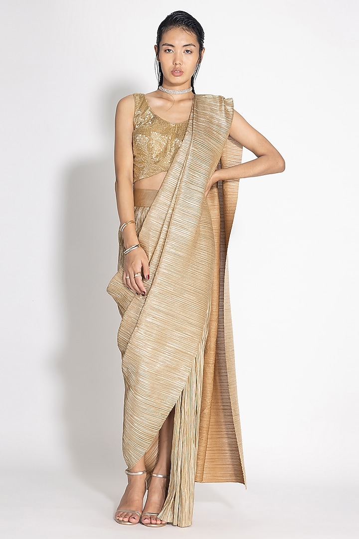 Gold Cotton Top by 431-88 By Shweta Kapur at Pernia's Pop Up Shop