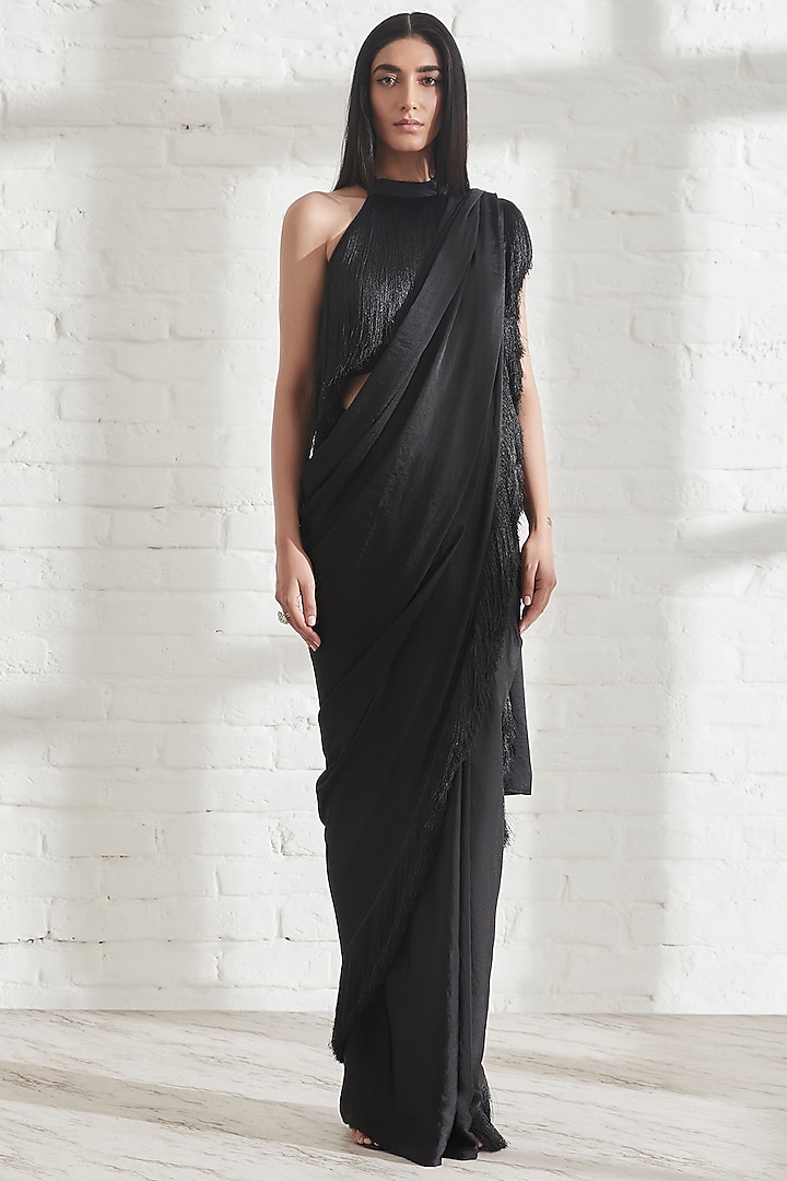 Black Halter Neck Top by 431-88 By Shweta Kapur at Pernia's Pop Up Shop