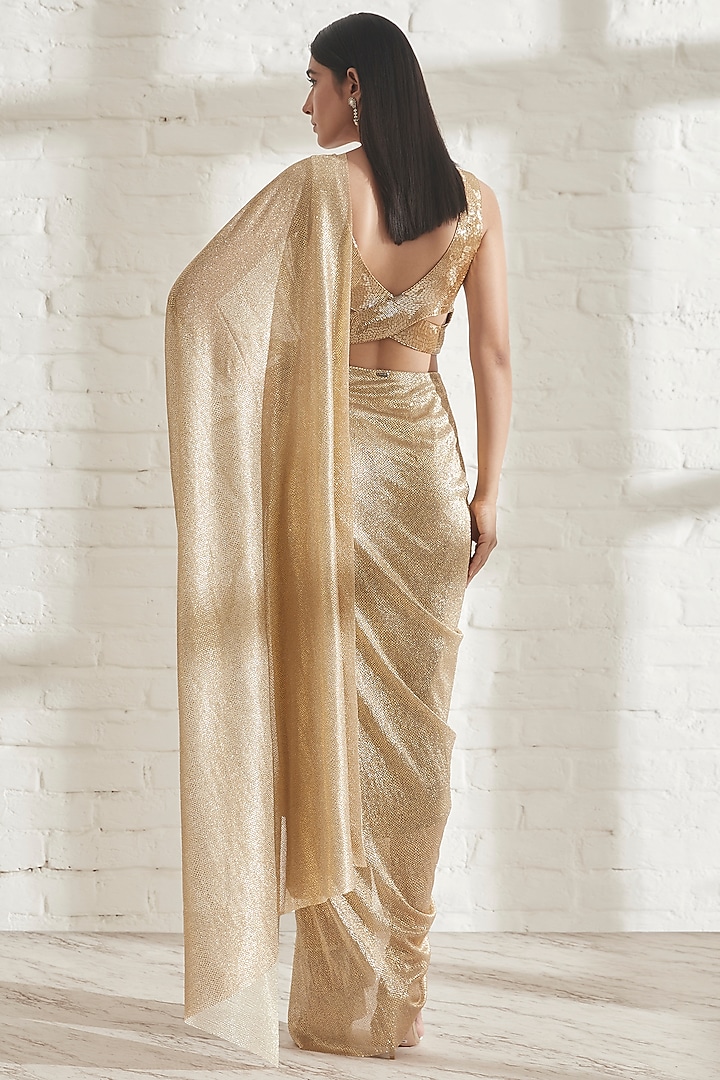 Gold Hand Embroidered Top by 431-88 By Shweta Kapur at Pernia's Pop Up Shop