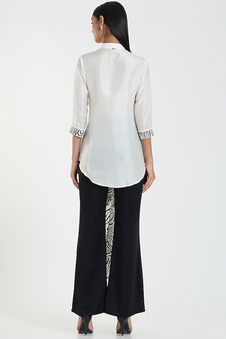 White Shirt In Silk by 431-88 By Shweta Kapur at Pernia's Pop Up Shop