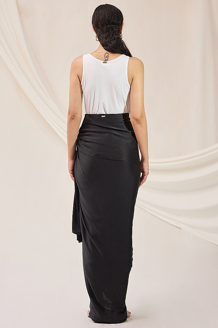 Black-Draped Skirt With Tie-Up by 431-88 By Shweta Kapur at Pernia's Pop Up Shop