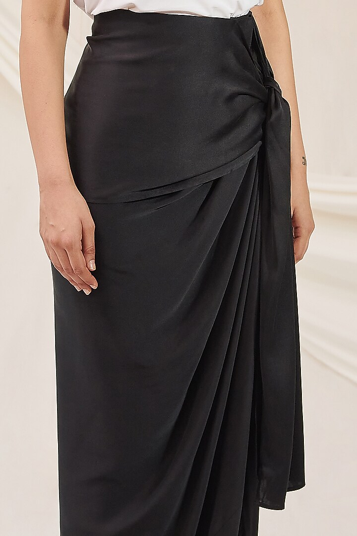 Black-Draped Skirt With Tie-Up by 431-88 By Shweta Kapur at Pernia's Pop Up Shop