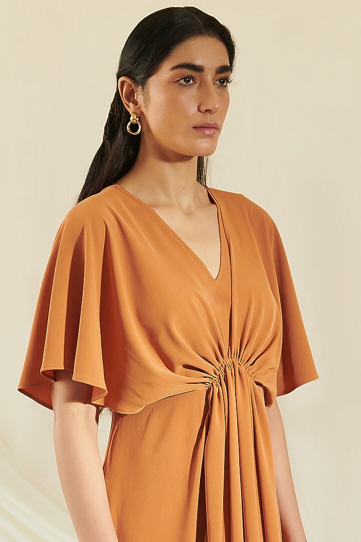 Sunset Orange Wide-Legged Jumpsuit by 431-88 By Shweta Kapur at Pernia's Pop Up Shop