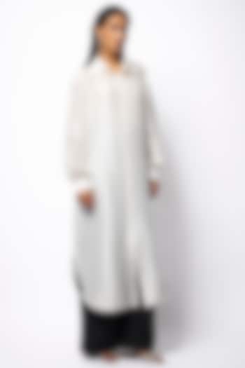 White Silk Shirt Cocktail Dress by 431-88 By Shweta Kapur at Pernia's Pop Up Shop