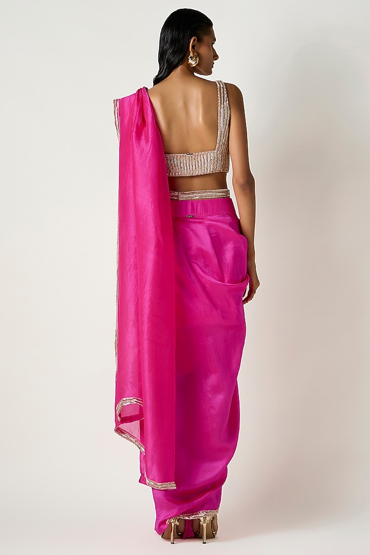 Blush Pink Silk Nalki Hand Embroidered Blouse by 431-88 By Shweta Kapur at Pernia's Pop Up Shop