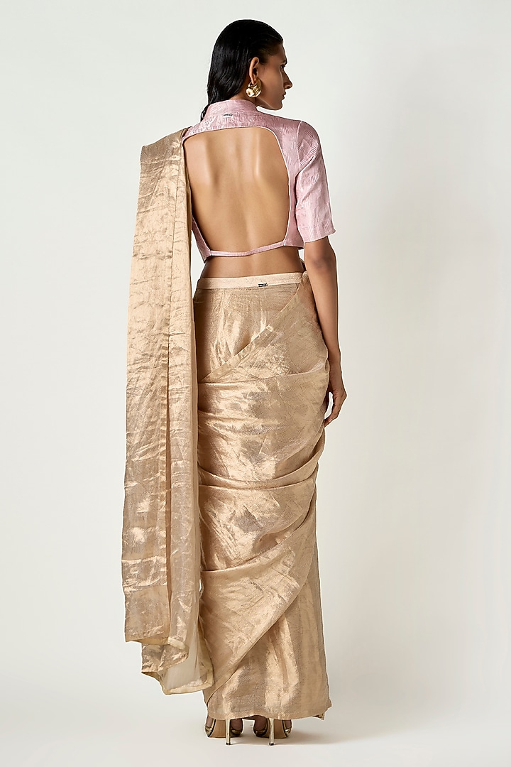 Blush Pink Brocade Crystal Embellished Crop Jacket by 431-88 By Shweta Kapur at Pernia's Pop Up Shop