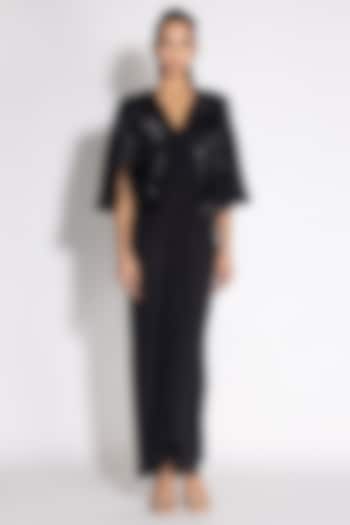 Black Jersey Jacket Dress by 431-88 By Shweta Kapur