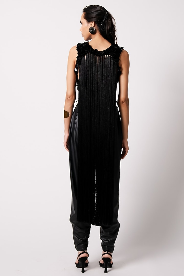Black Japanese Leather Pants by 431-88 By Shweta Kapur at Pernia's Pop Up Shop
