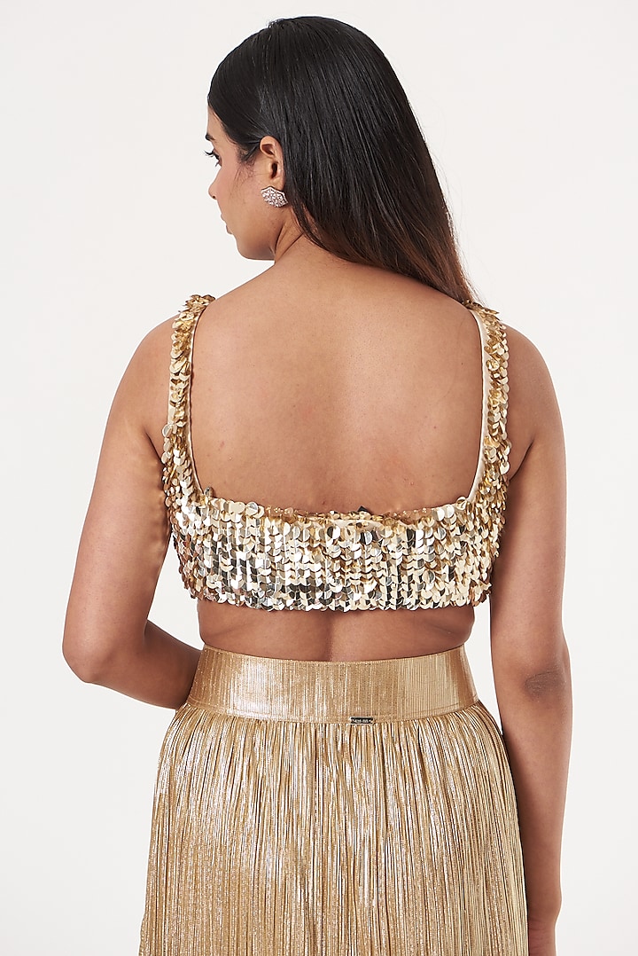 Brown Ombre Silk Embroidered Blouse by 431-88 By Shweta Kapur at Pernia's Pop Up Shop