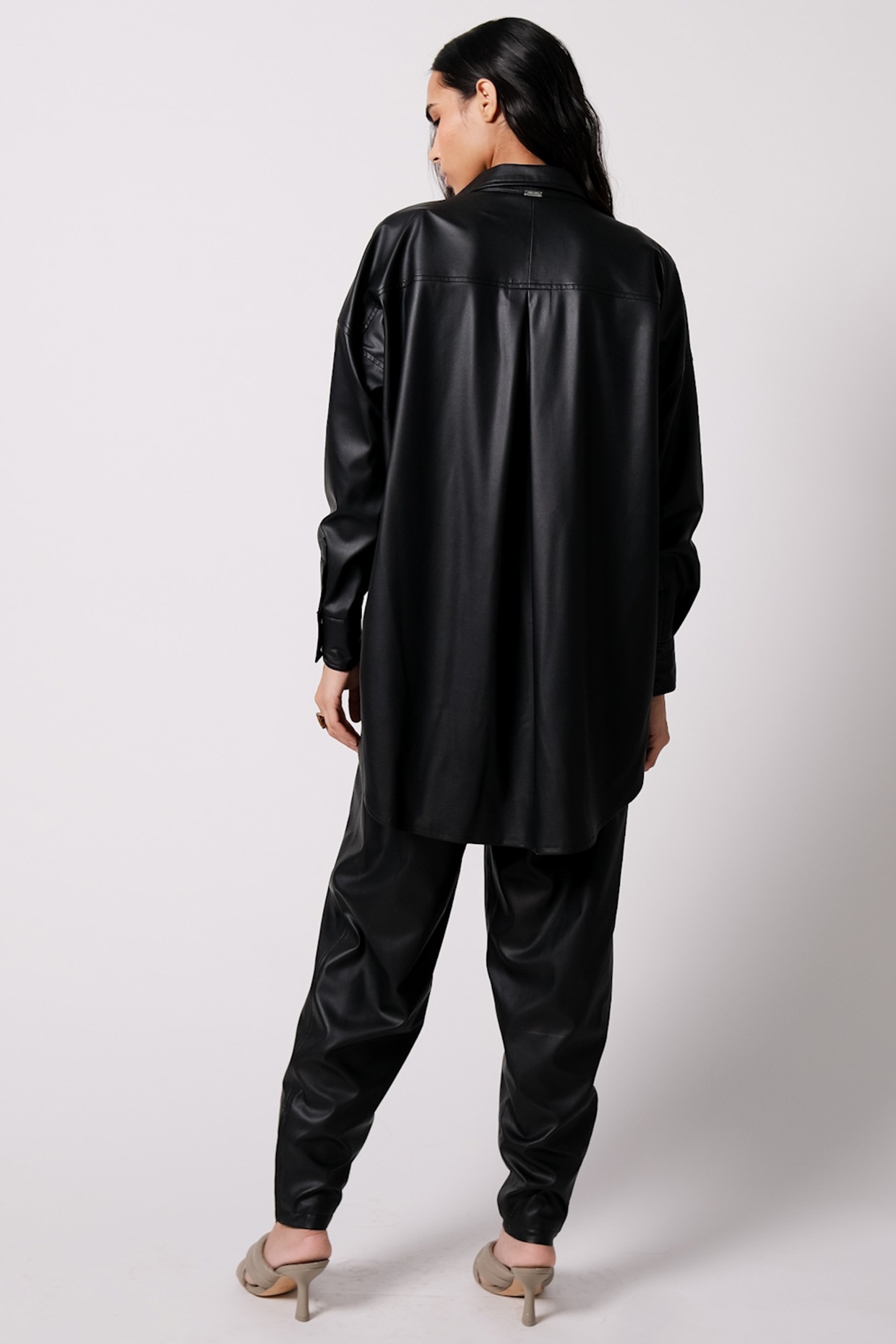 Black Japanese Leather Jacket Set by 431-88 By Shweta Kapur at