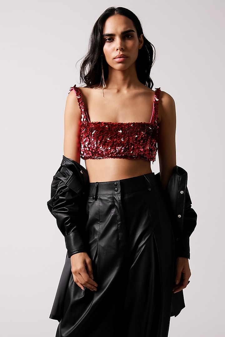 Black Japanese Leather Jacket Set by 431-88 By Shweta Kapur at