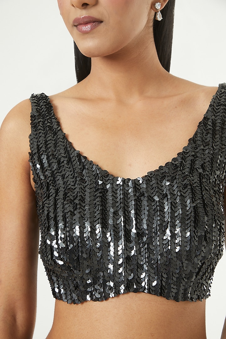Black Hand Embroidered Blouse by 431-88 By Shweta Kapur at Pernia's Pop Up Shop