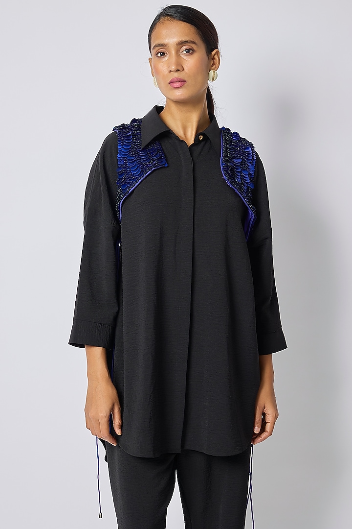 Black Crepe Co-Ord Set by 431-88 By Shweta Kapur at Pernia's Pop Up Shop