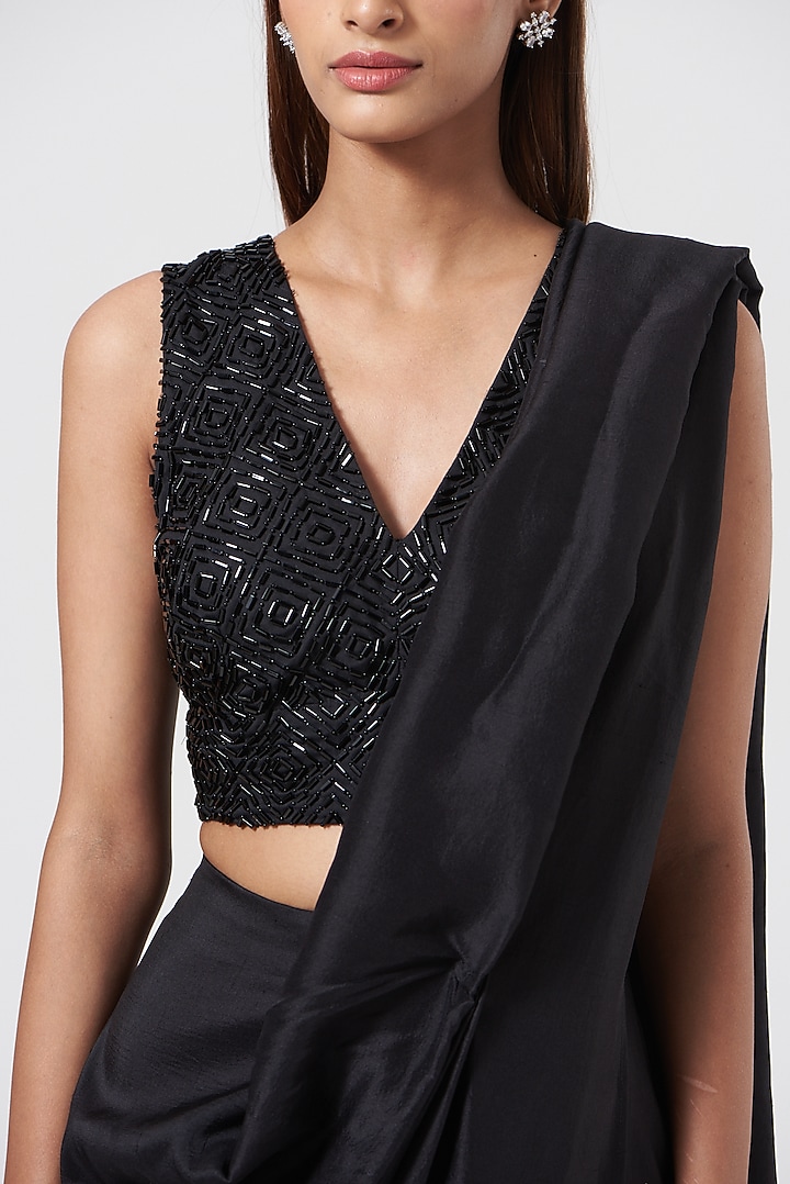 Black Cotton Top by 431-88 By Shweta Kapur at Pernia's Pop Up Shop
