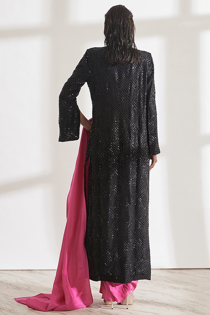Fuchsia Pre-Draped Wedding Saree by 431-88 By Shweta Kapur at Pernia's Pop Up Shop