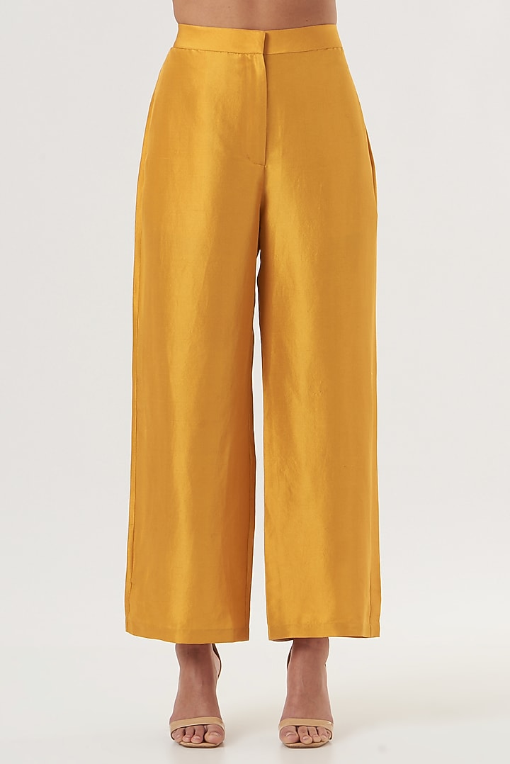 Mustard Yellow Dupion Silk Kurta Set by 431-88 By Shweta Kapur at Pernia's Pop Up Shop