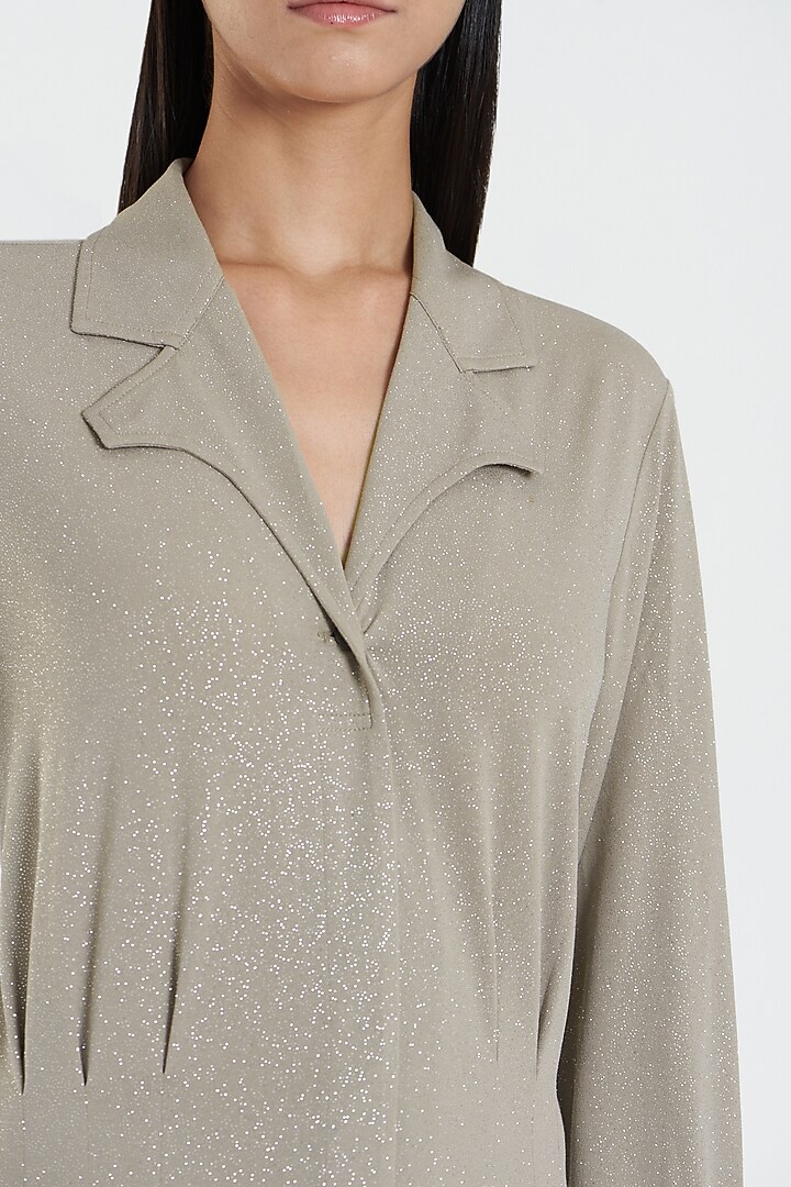 Champagne Shimmer Jumpsuit by 431-88 By Shweta Kapur at Pernia's Pop Up Shop