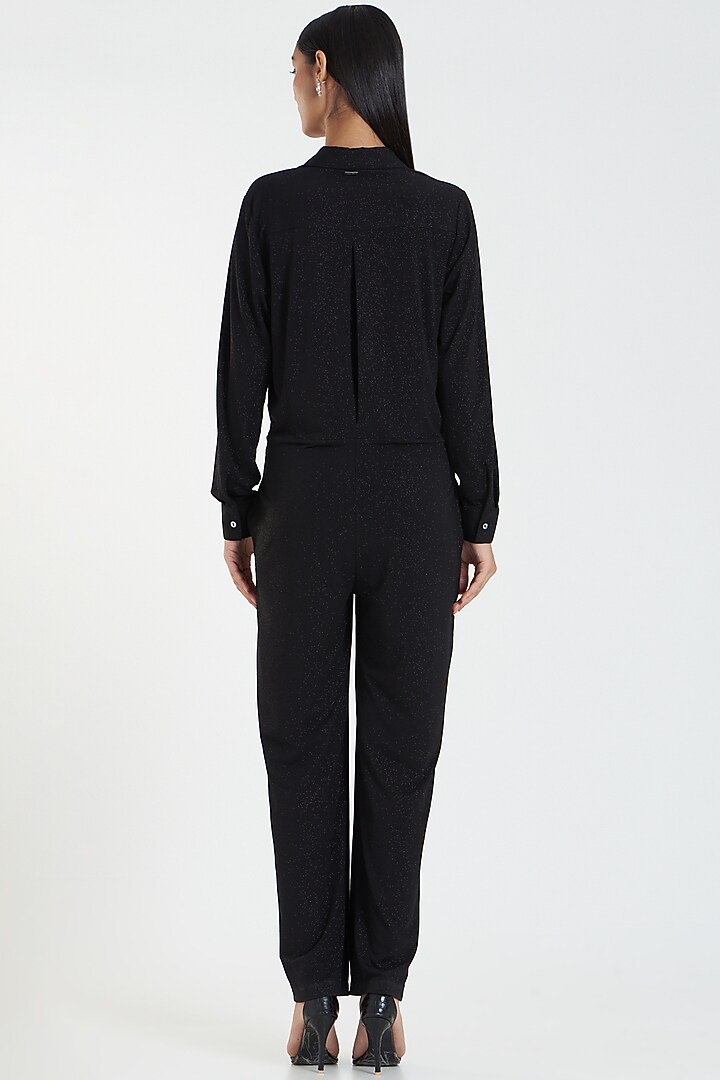 Black Shimmer Jumpsuit by 431-88 By Shweta Kapur at Pernia's Pop Up Shop
