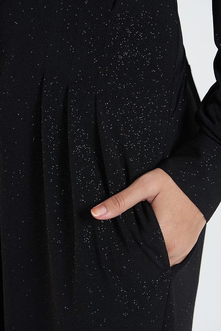 Black Shimmer Jumpsuit by 431-88 By Shweta Kapur at Pernia's Pop Up Shop