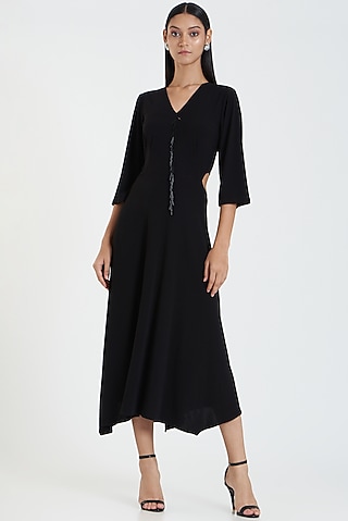 Black Embroidered Dress by 431-88 By Shweta Kapur