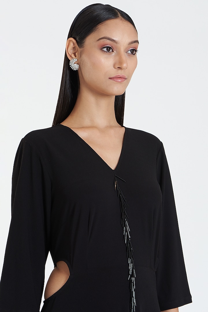 Black Embroidered Vacation Dress by 431-88 By Shweta Kapur at Pernia's Pop Up Shop