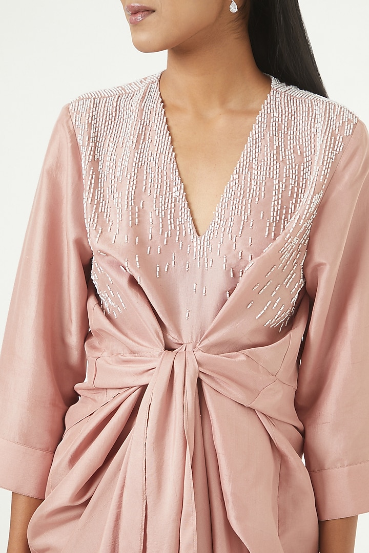 Blush Pink Hand Embroidered Kurta Set by 431-88 By Shweta Kapur at Pernia's Pop Up Shop