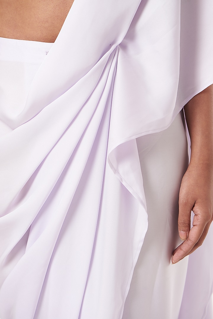 Lilac Silk Pre-Draped Wedding Saree by 431-88 By Shweta Kapur at Pernia's Pop Up Shop