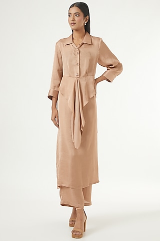 Blush Pink Embroidered Kurta Set by 431-88 By Shweta Kapur