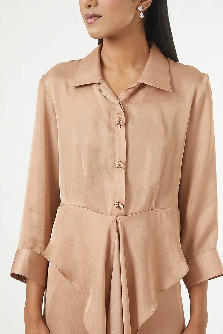 Blush Pink Embroidered Kurta Set by 431-88 By Shweta Kapur at Pernia's Pop Up Shop