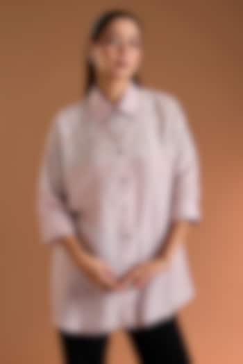 Blush Pink Silk Hand & Machine Embroidered Shirt by 431-88 By Shweta Kapur at Pernia's Pop Up Shop