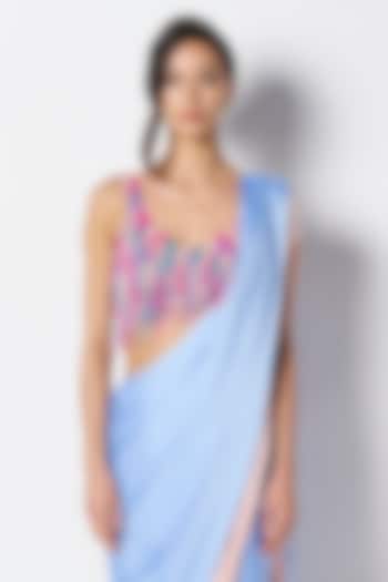 Rainbow Colored Silk Hand Embroidered Blouse by 431-88 By Shweta Kapur at Pernia's Pop Up Shop