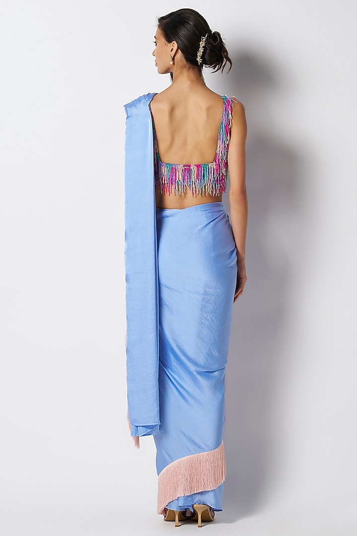 Rainbow Colored Silk Hand Embroidered Blouse by 431-88 By Shweta Kapur at Pernia's Pop Up Shop