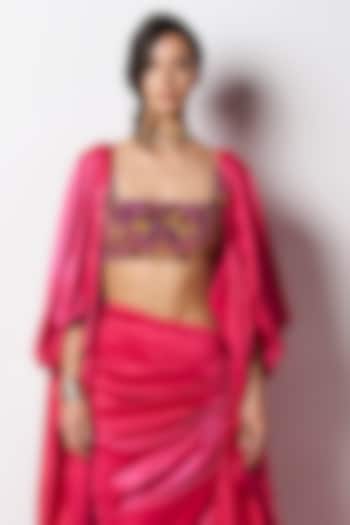 Sunset Orange Silk Hand Embroidered Blouse by 431-88 By Shweta Kapur at Pernia's Pop Up Shop
