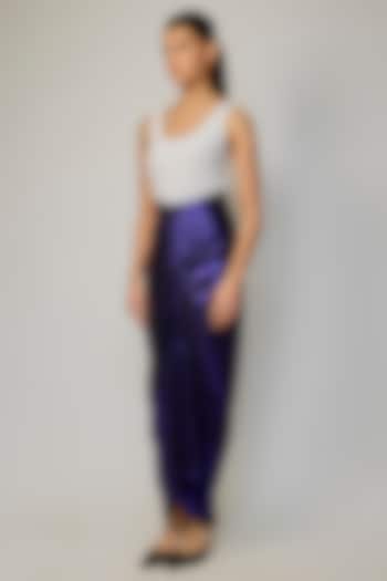 Purple Liquid Jersey Skirt by 431-88 By Shweta Kapur at Pernia's Pop Up Shop