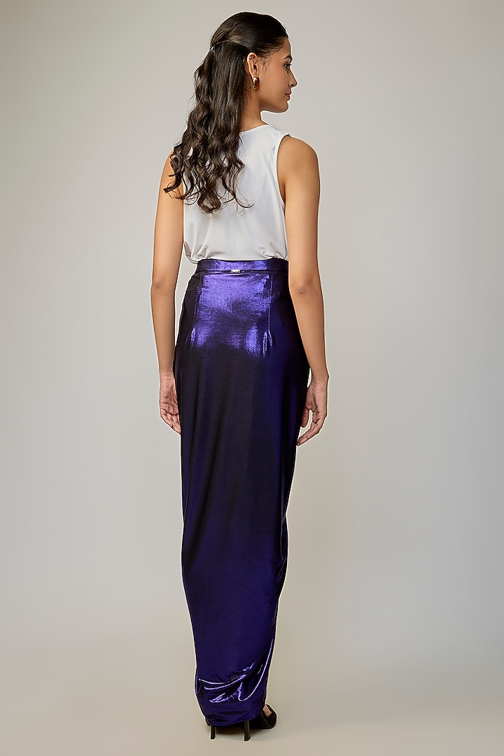 Purple Liquid Jersey Skirt by 431-88 By Shweta Kapur at Pernia's Pop Up Shop