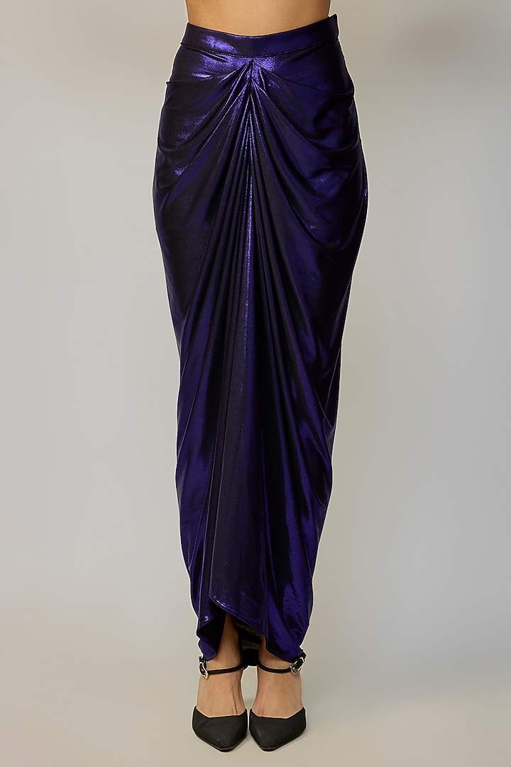 Purple Liquid Jersey Skirt by 431-88 By Shweta Kapur at Pernia's Pop Up Shop
