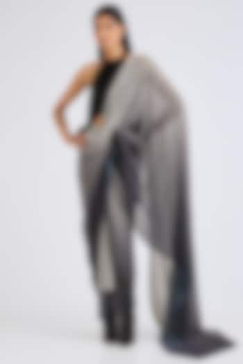 Ombre Blue Plisse Pre-draped Wedding Saree by 431-88 By Shweta Kapur at Pernia's Pop Up Shop