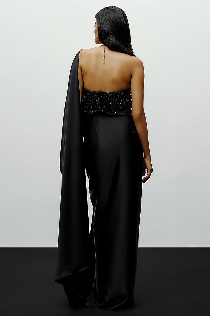 Black & White Silk Hand Embellished Corset Top by 431-88 By Shweta Kapur at Pernia's Pop Up Shop