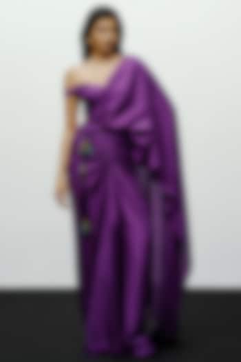 Purple Silk Off-Shoulder Blouse by 431-88 By Shweta Kapur at Pernia's Pop Up Shop