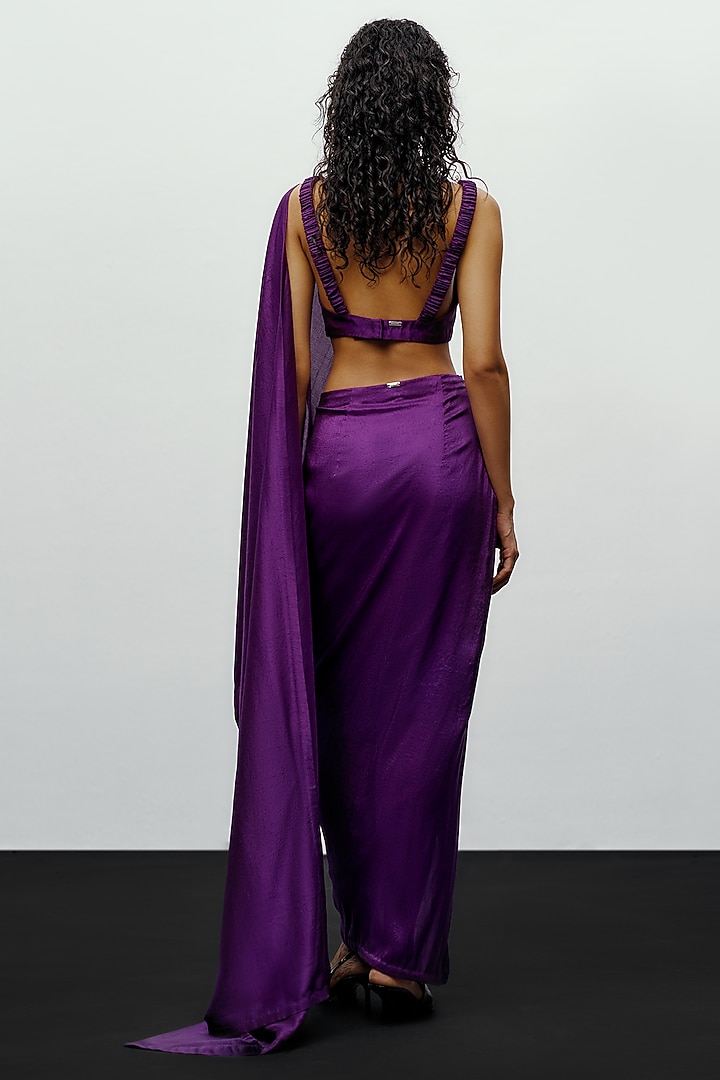 Purple Silk Printed Blouse by 431-88 By Shweta Kapur at Pernia's Pop Up Shop