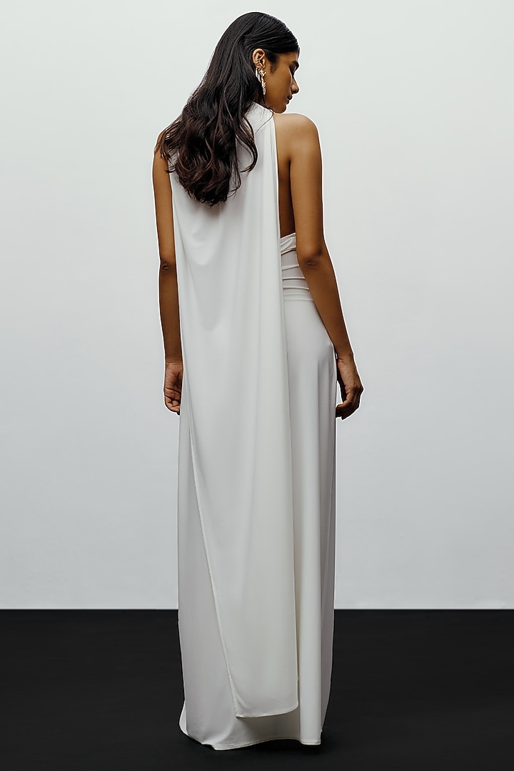 White Jersey Fabric Cocktail Dress by 431-88 By Shweta Kapur at Pernia's Pop Up Shop