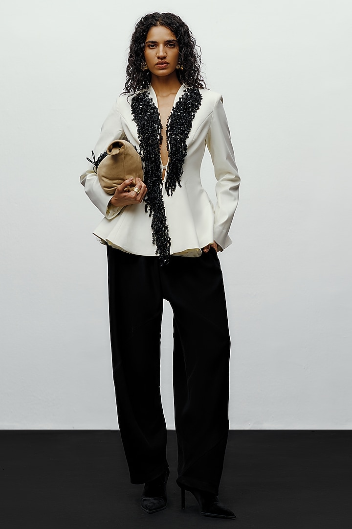 Black Suiting High-Waisted Pants by 431-88 By Shweta Kapur at Pernia's Pop Up Shop