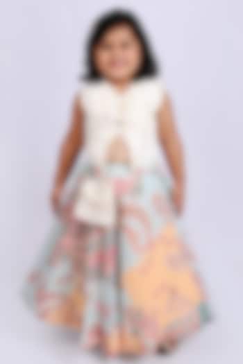 Multi-Colored Georgette Sequins Lehenga Choli Set For Girls by Shining Kanika