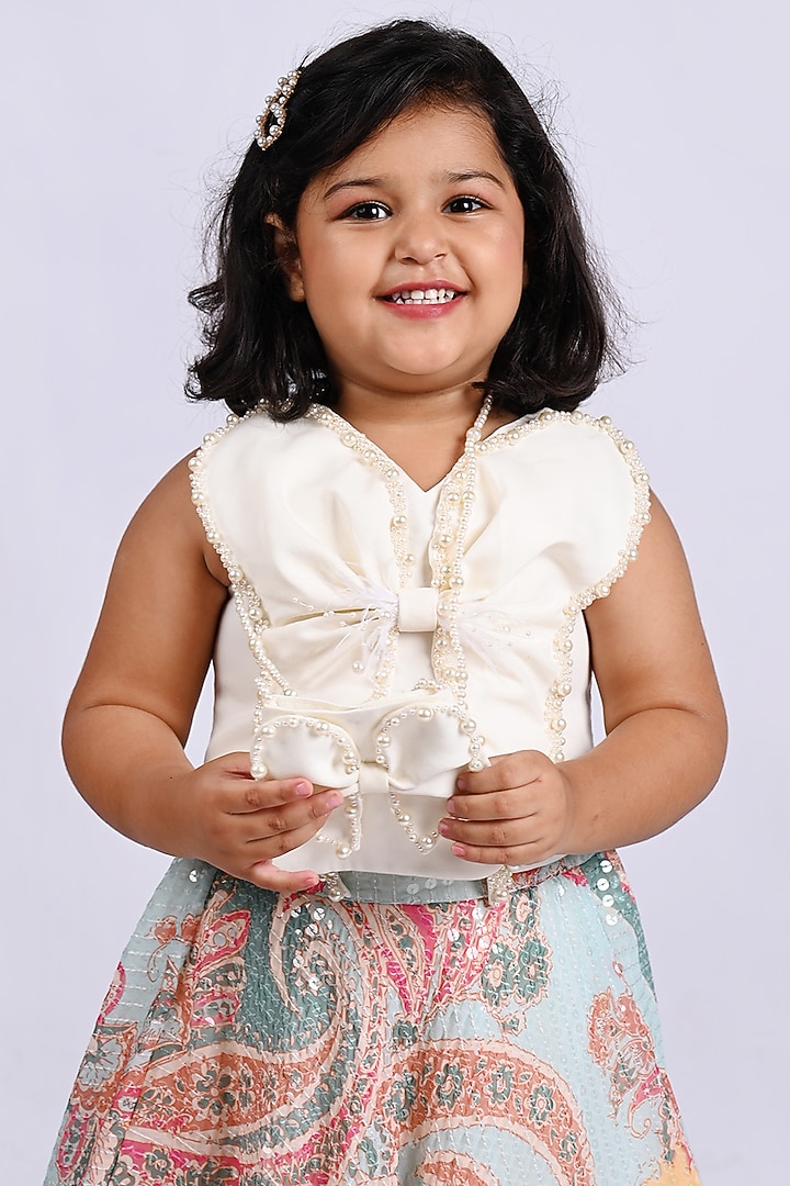 Multi-Colored Georgette Sequins Lehenga Choli Set For Girls by Shining Kanika at Pernia's Pop Up Shop