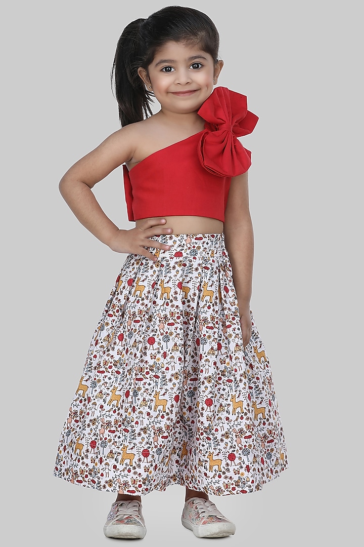 Multi-Coloured Printed Skirt Set For Girls by Shining Kanika at Pernia's Pop Up Shop