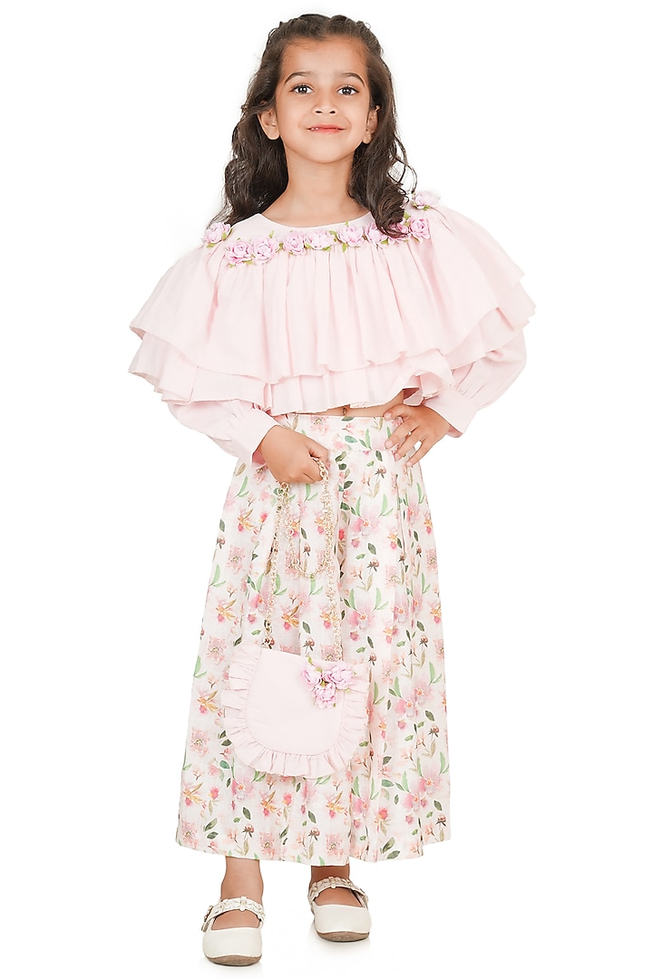 Multi-Colored Cotton Printed Palazzo Pant Set For Girls by Shining Kanika at Pernia's Pop Up Shop