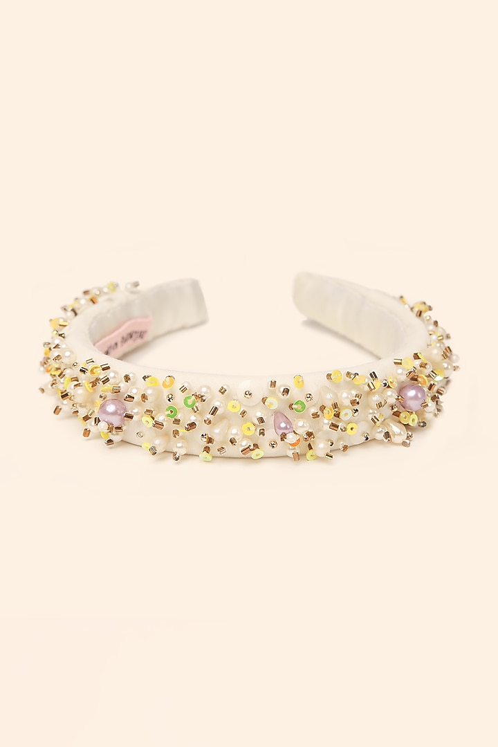 Multi-Colored Embroidered Handcrafted Hairband For Girls by Shining Kanika at Pernia's Pop Up Shop
