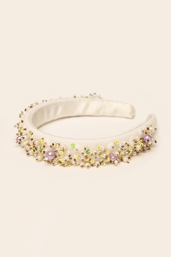 Multi-Colored Embroidered Handcrafted Hairband For Girls by Shining Kanika at Pernia's Pop Up Shop