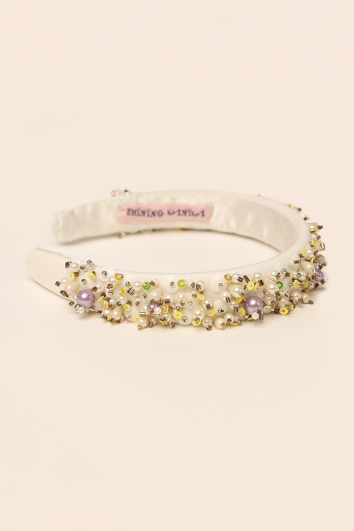Multi-Colored Embroidered Handcrafted Hairband For Girls by Shining Kanika at Pernia's Pop Up Shop